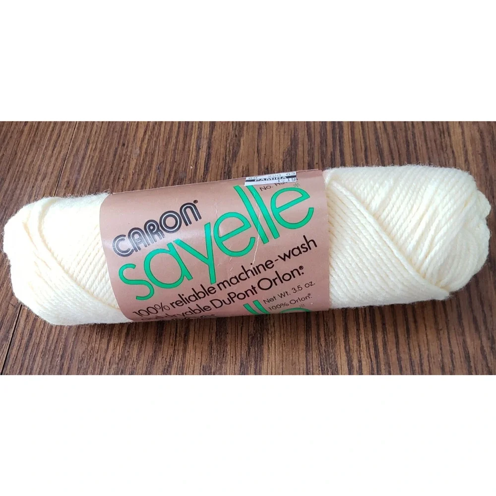 Caron Sayelle Vintage 4 Ply Baby Yellow Worsted Yarn Skein